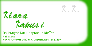 klara kapusi business card